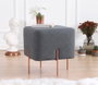 Atelier Del Sofa Puf Bohemio Gris Oscuro con Patas de Hierro Recubiertas de Cobre
